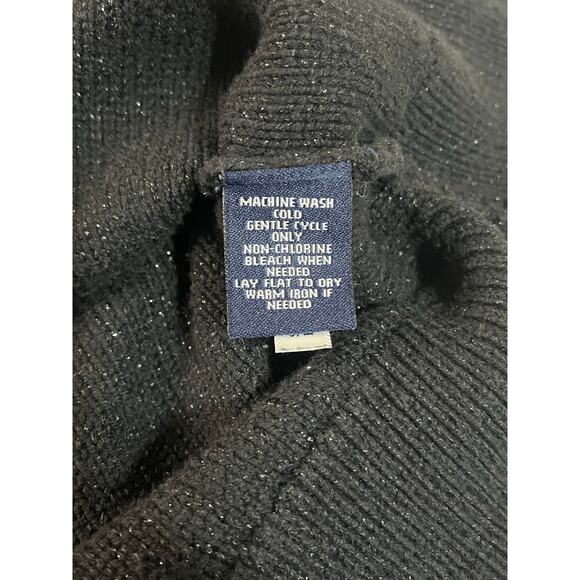 Chaps Classic Black Cable Knit Front Sweater With Sparkle- Womens Size 2X - Picture 7 of 7